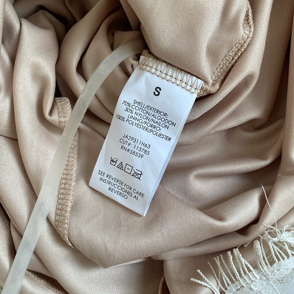 Speechless Boho Sheath Dress size small beige nude lace overlay S mini - Picture 7 of 7